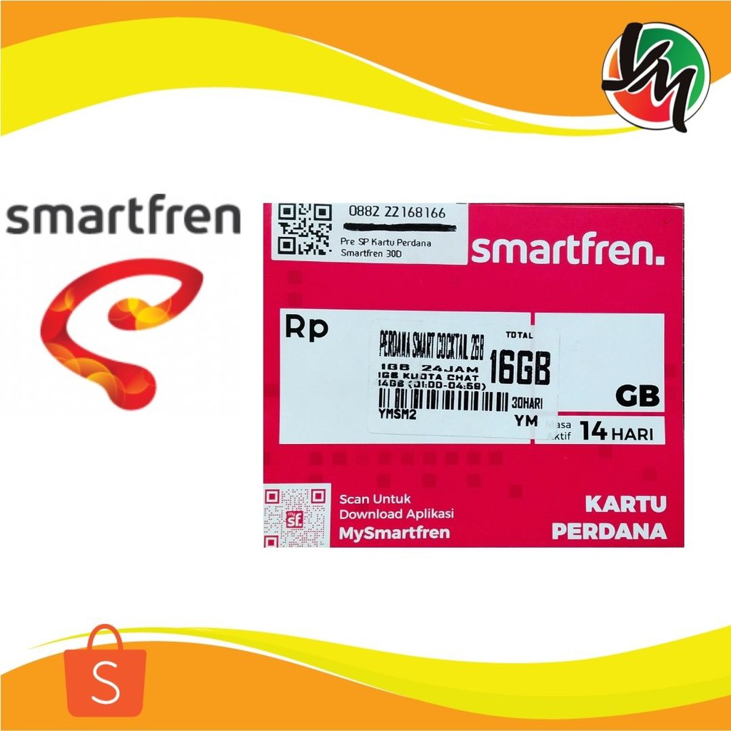 KARTU PERDANA KUOTA INTERNET SMARTFREN COCKTAIL 2GB = 17GB (BONUS KUOTA MALAM)