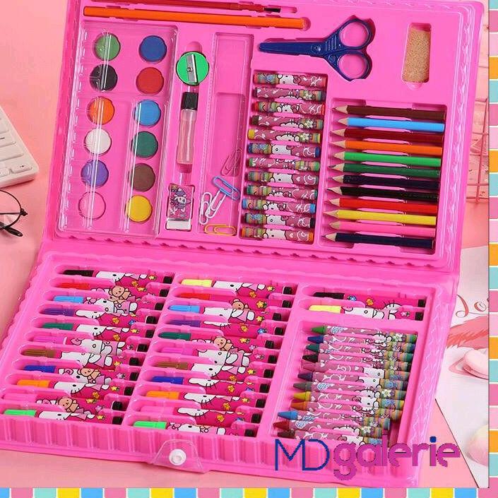 

바 stationery set pensil crayon cat air perlengkapan sekolah menggambar anak isi 86 pensil warna