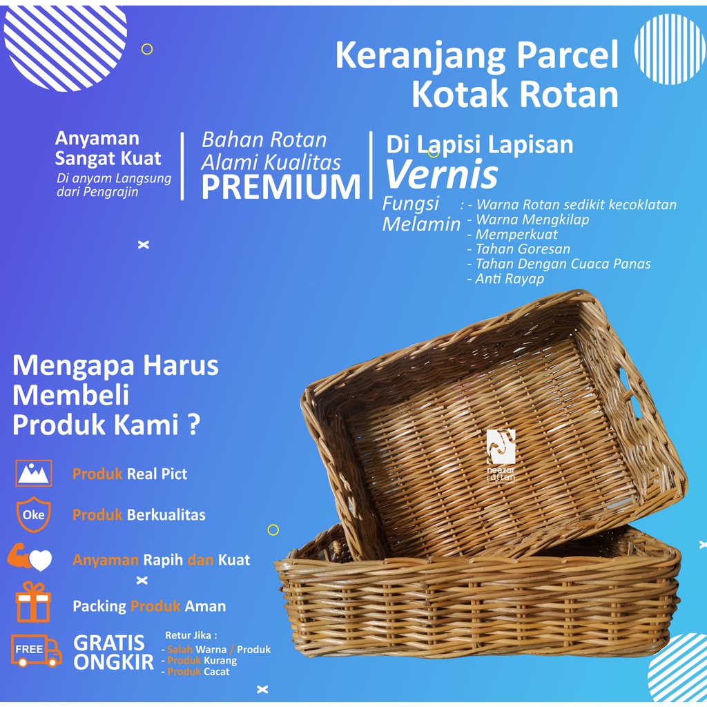 Souvenir kotak keranjang parcel hantaran seserahan pengantin lamaran asli rotan