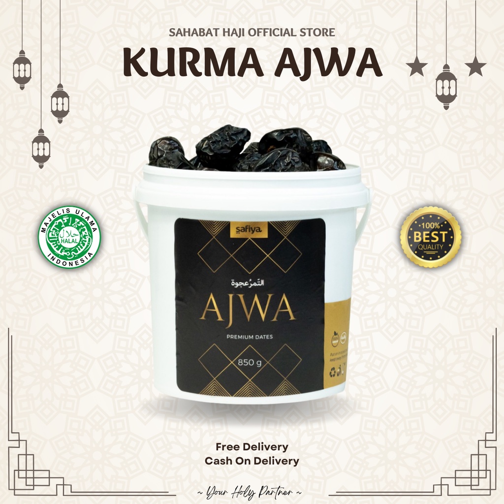 

[TERMURAH] Kurma Ajwa - Kurma Nabi Super Premium Asli Madinah (850 Gram) Kemasan Ember Bucket