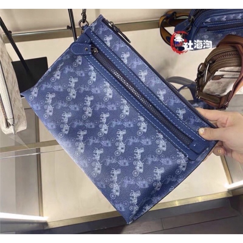 Coach Clutch Bag With Blue Horse (C89185)