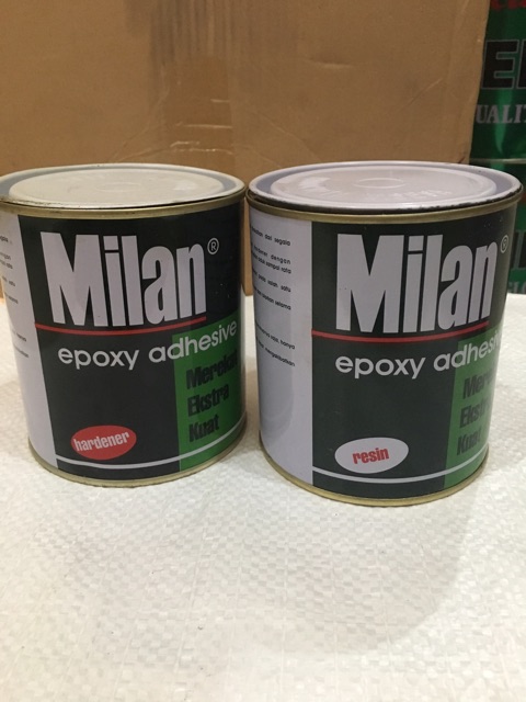 Lem Epoxy Milan / Exopy adhesive / Lem kayu &amp; besi / Resin + hardener