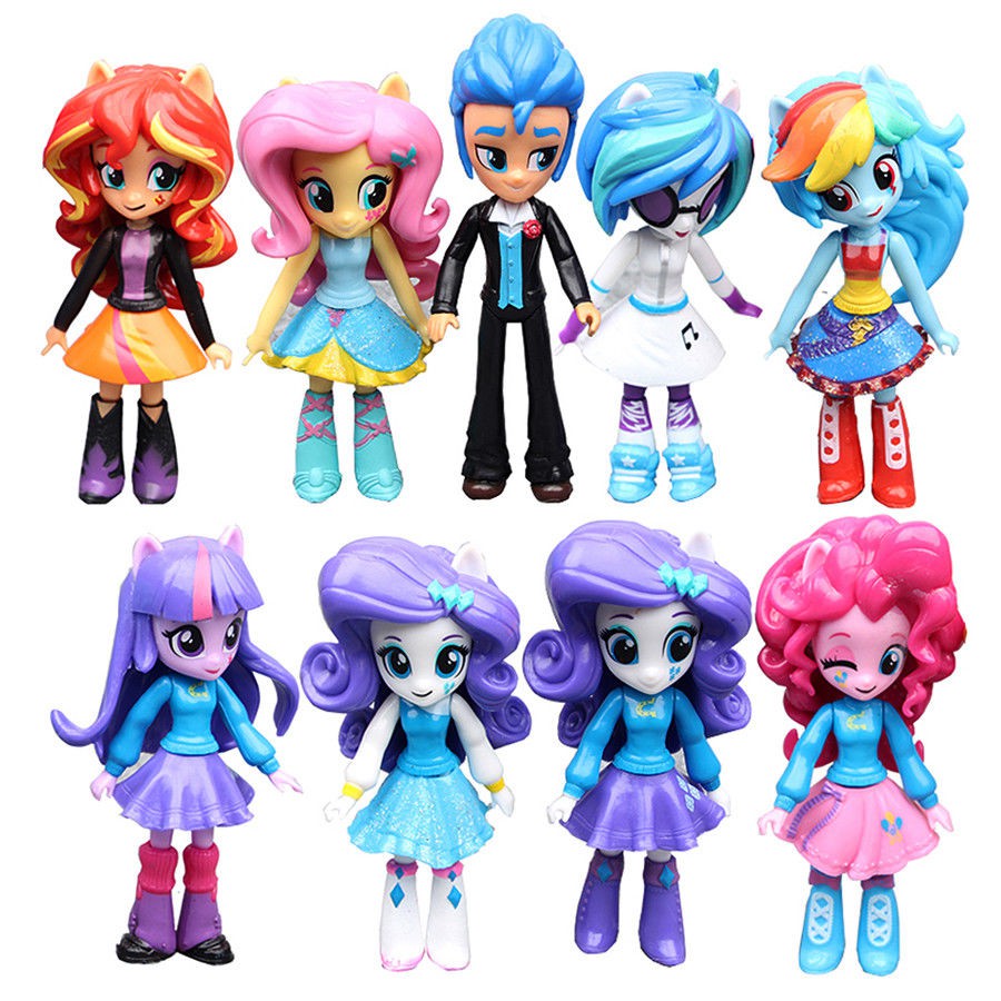 Set 9pcs Equestria Girls Little Pony Mainan Anak Perempuan