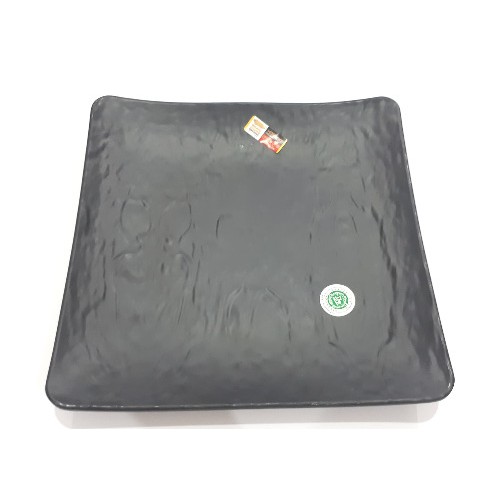 P6910A Piring melamin kotak relief batu 10 inch HITAM - Golden Dragon