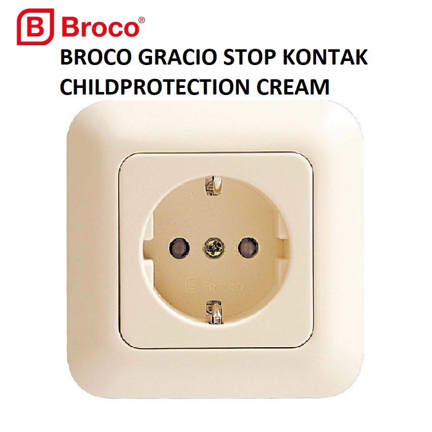 Broco Stop Kontak Gracio 4154 CREAM With Child Protection