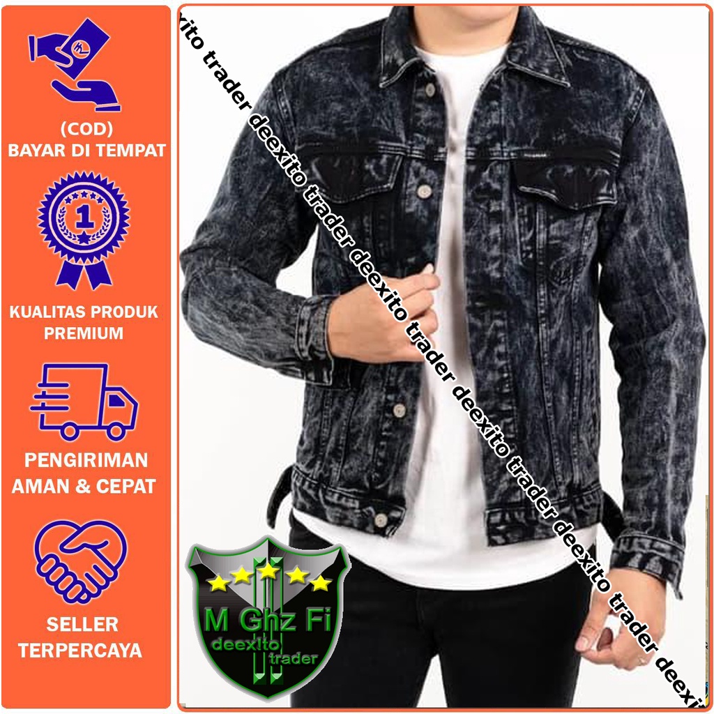 JAKET JEANS DENIM SANDWASH PRIA