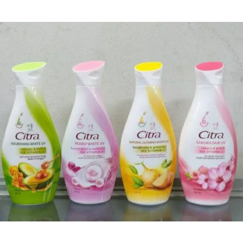 CITRA HAND BODY NATURAL GLOWING WHITE UV bengkoang green tea 230ml,pearly white UV 230ml  ,avocado 120mk