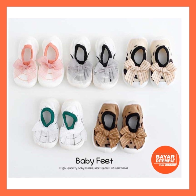 Skidder Prewalker Shoes Bayi Sepatu Kaos Kaki Korea Bayi Alas Karet Antislip Sepatu Balita Import