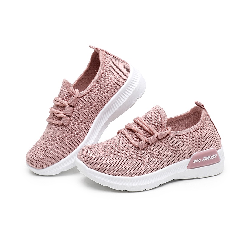 [GROSIR][COD] SEVEN_DAY SEPATU RAJUT SLIP ON SEPATU RAJUT ANAK-ANAK PINK WM2310