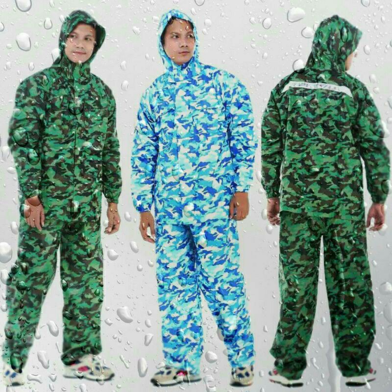 Raincoat Jas Hujan Setelan Army Unisex Pria Wanita