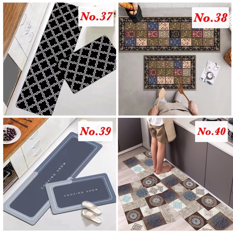 WJ1466 Keset Kaki 2in1 40x60cm Dan 40x120cm Keset Kaki Dapur Kamar Set Anti Slip
