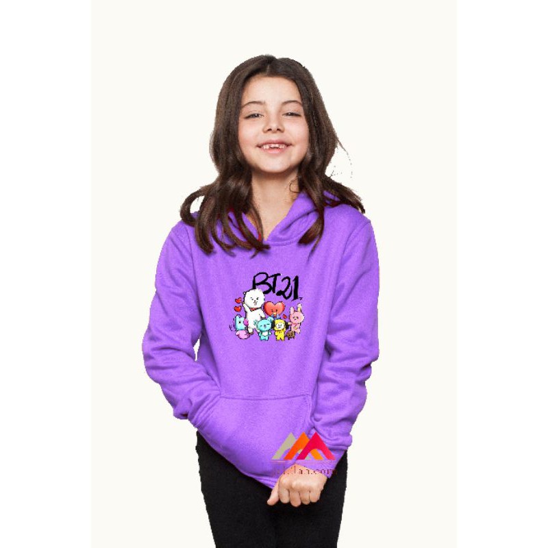 Hoodie anak laki-laki BTS21 LINE FRIENDS MERAH Jaliilah.com