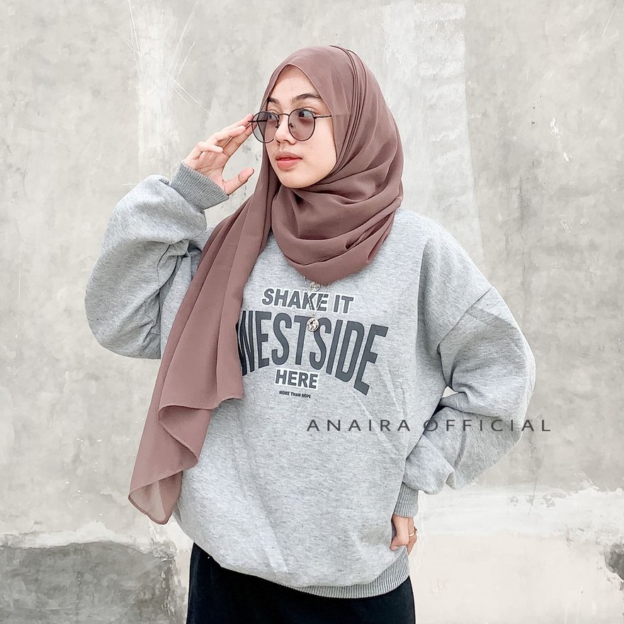 WESTSIDE HERE SWEATER SWETER SWITER PRIA WANITA OVERSIZE CREWNECK POLOS