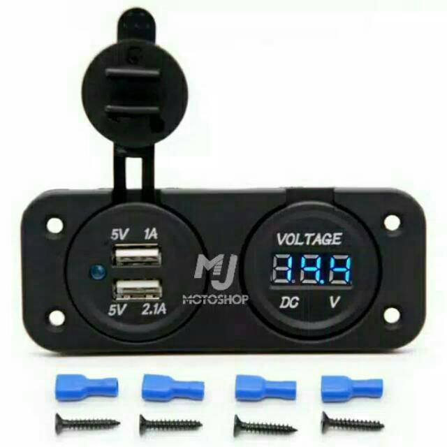 Volmeter/Charger Hp Usb Body Volmeter 3in1 Universal Nmax,Pcx,Aerox,Lexi,Mio,Vario,Xmax Dll