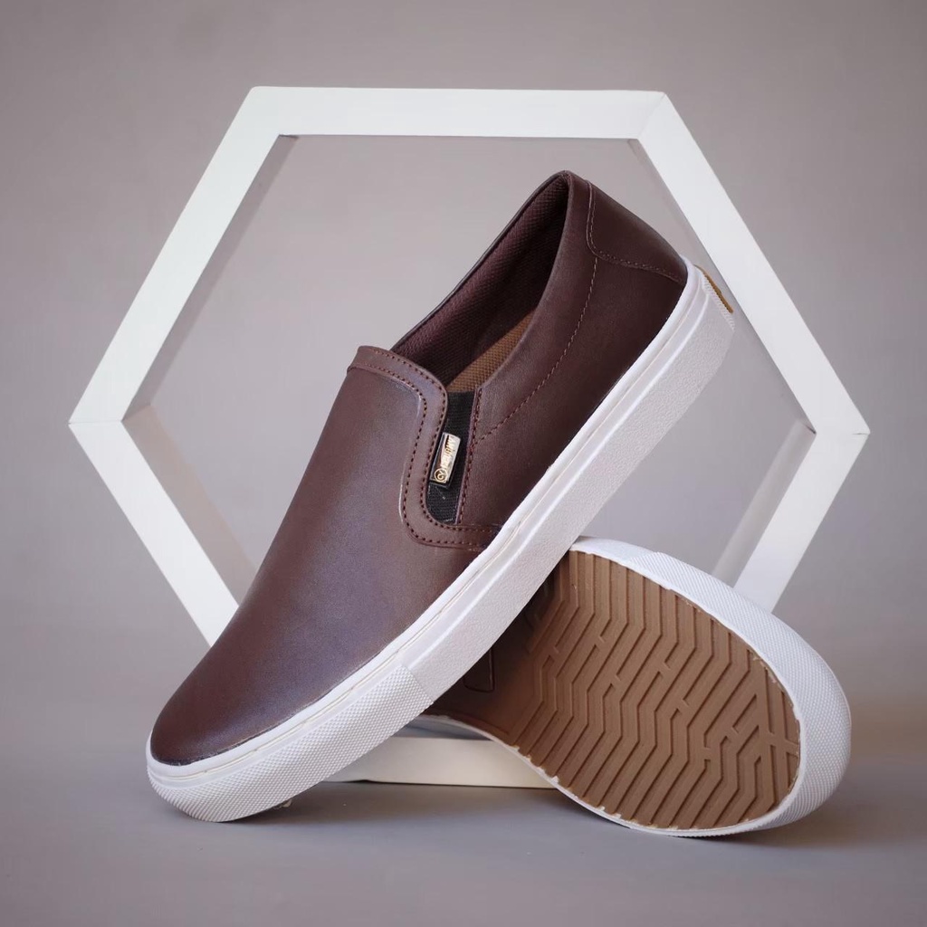 Sepatu Pria Kulit Casual tanpa tali