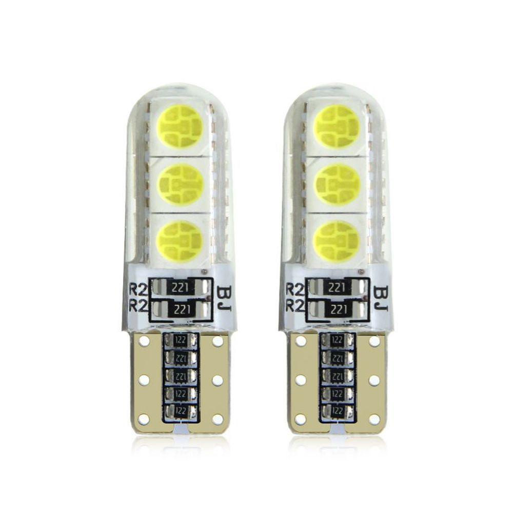 Populer 4Pcs Lampu Plat Nomor 4Pcs Bola Lampu 12V COB Silikon5050 6500K Dome Map