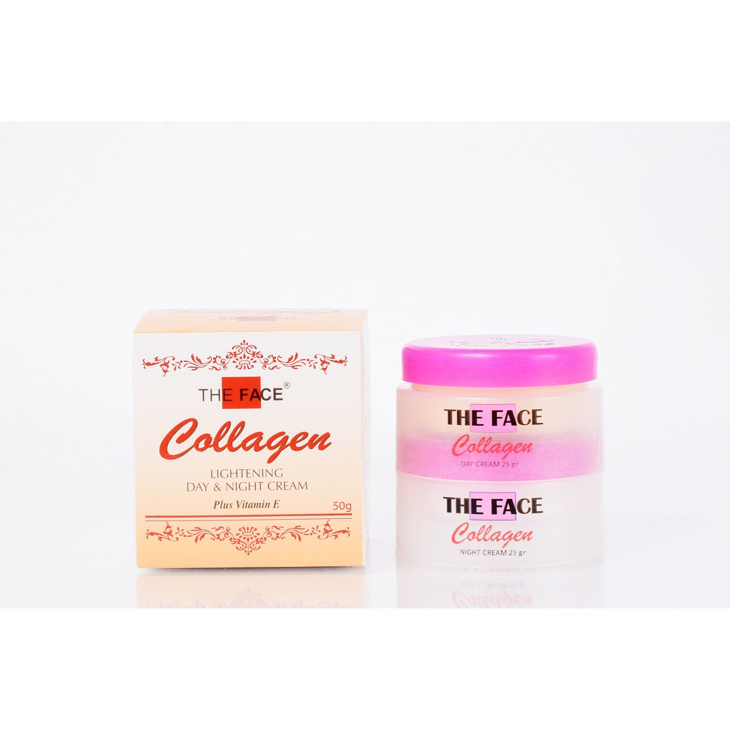 THE FACE Collagen Lightening Day &amp; Night Cream with Vitamin E Set 50gr