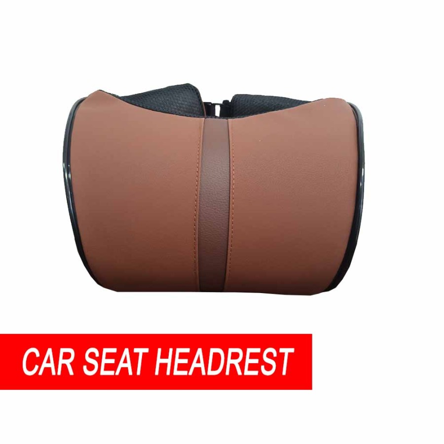 CAR HEAD REST NECK PILLOW/ BANTAL MOBIL LEHER DAN KEPALA DAKRON KULIT