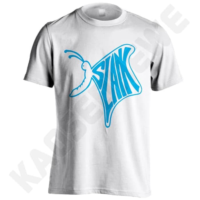 KAOS SLANK KUPU-KUPU LIAR 01 SABLON BIRU - KGD - PUTIH UKURAN S-XXL