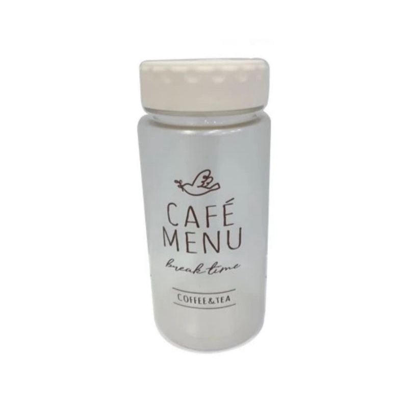 Daiso Botol Minum 300ml Design Cafe Menu Ukuran 6.4 x 6.4 x 14 cm