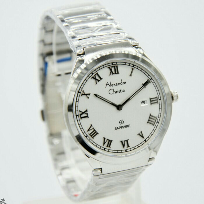 ALEXANDRE CHRISTIE WATCH AC 8538 PRIA SAPPHIRE SILVER WHITE ORIGINAL