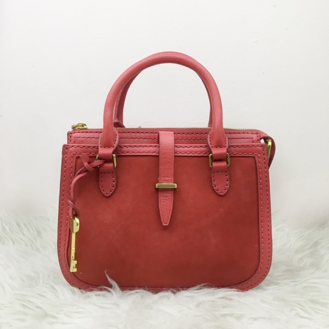Fossil ryder mini satchel - brick red