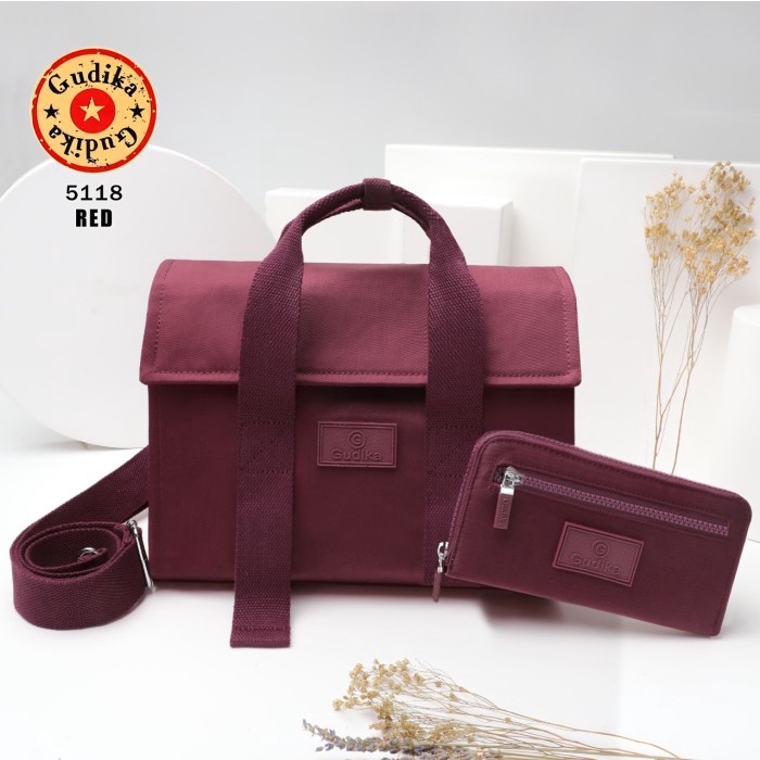 Terlaris Tas Wanita Original GUDIKA 5118 Set Dompet 68106 Import - Tas Dompet - maroon