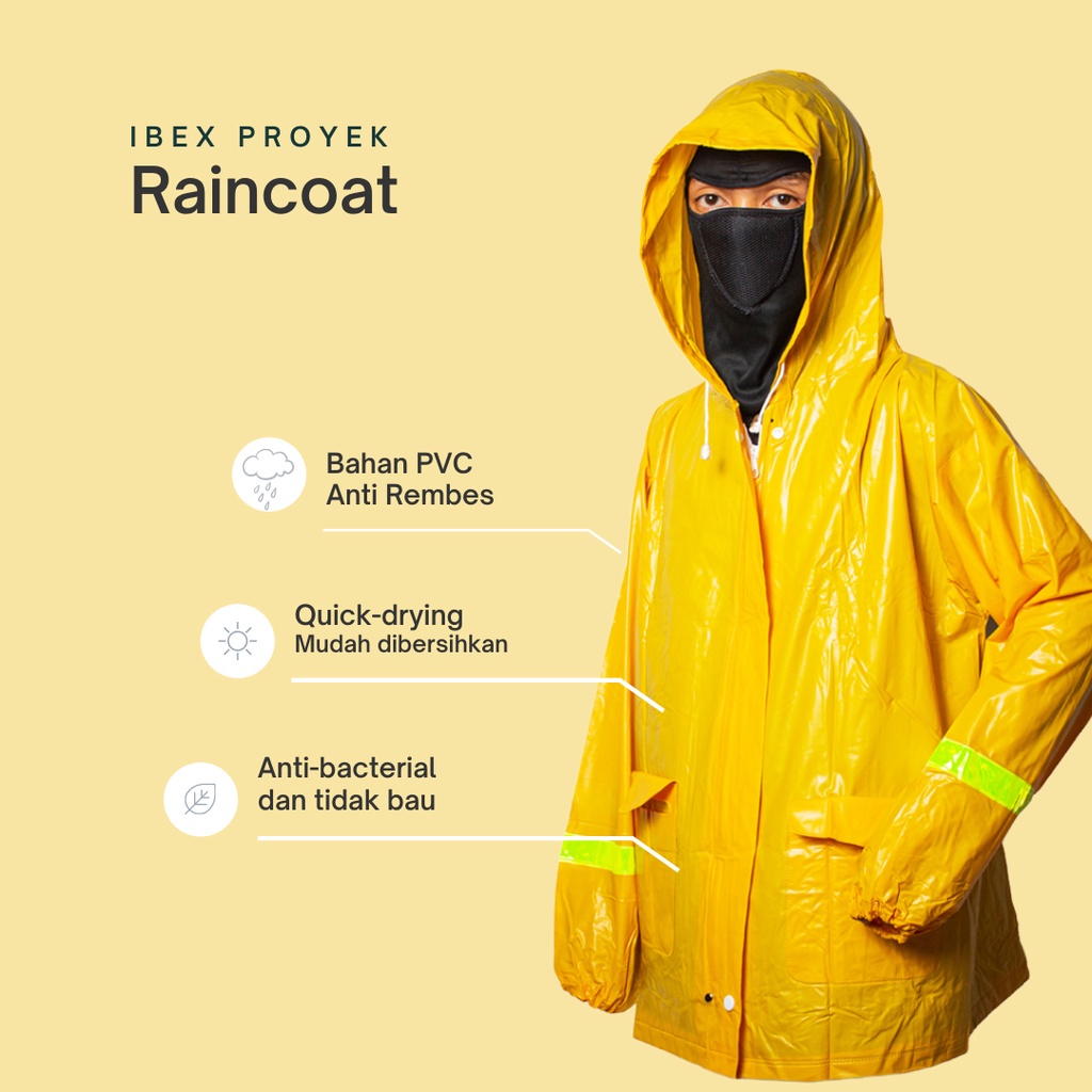 Jas Hujan Proyek Mantel Hujan Proyek Tebal Bahan Karet Anti Rembes Jas Hujan Pria Dewasa Setelan