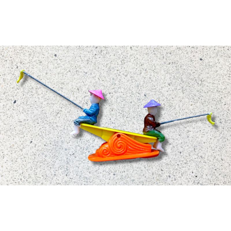 Mainan airpump udara Aquarium  TWO FISHING MAN