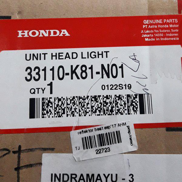 Paling Laris Reflektor Atau Lampu Depan Beat Fi Esp 2016-2017 Original Honda