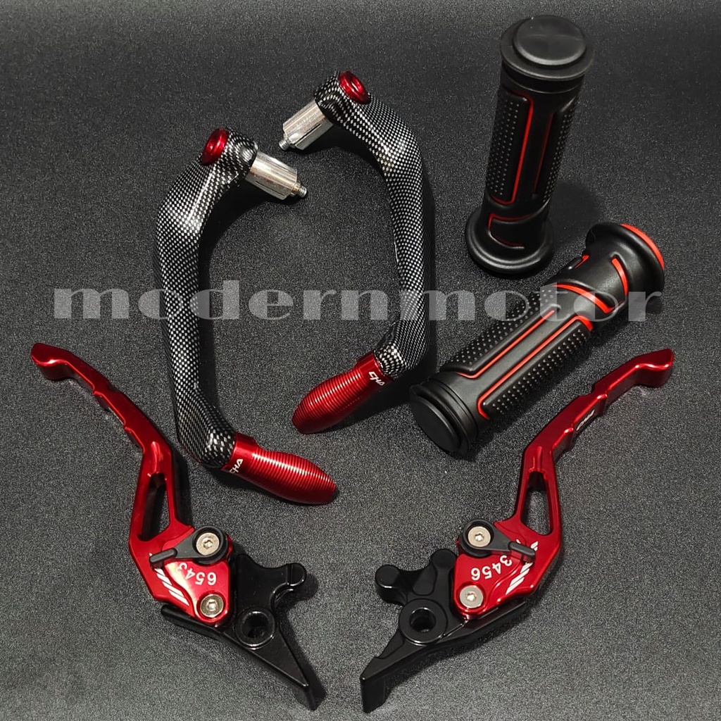 [HEMAT 3in1] Proguard Carbon Sabit + Handgrip ersatzel + Jalu as + Handle Variasi CNC Nmax PCX Aerox Vixion Beat Mio Vario Tiger Mx Lexi Vario150 CBR R15 v3 Fu Mio j Rx king Freego ADV