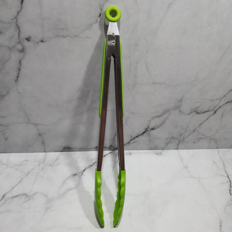 silicone single kitchen tongs 12inch / capit makanan / barbeque / food clip