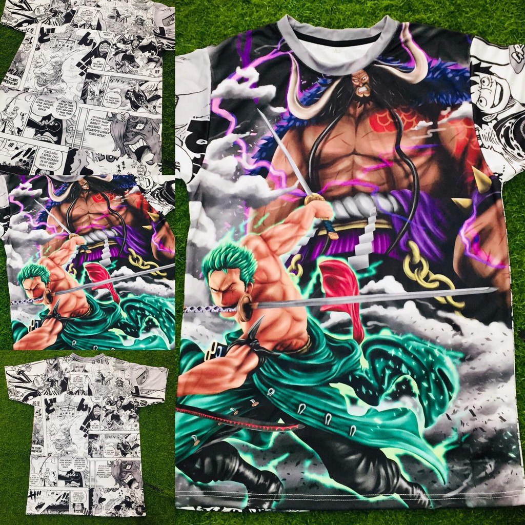 Tshirt Roronoa Zoro Onigashima Battle Anime Onepiece Manga Premium