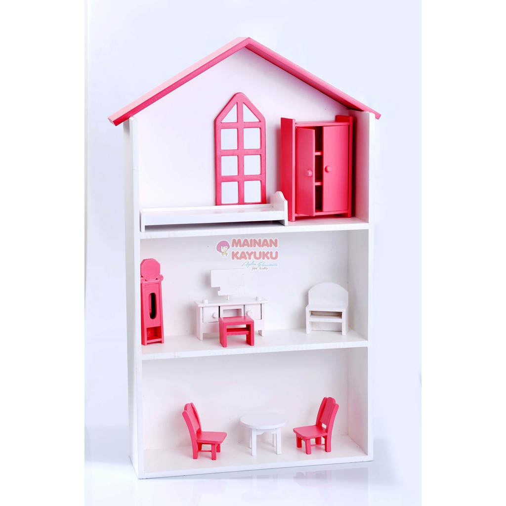 Rumah Barbie Mainan Edukasi Anak Kayu Montessori