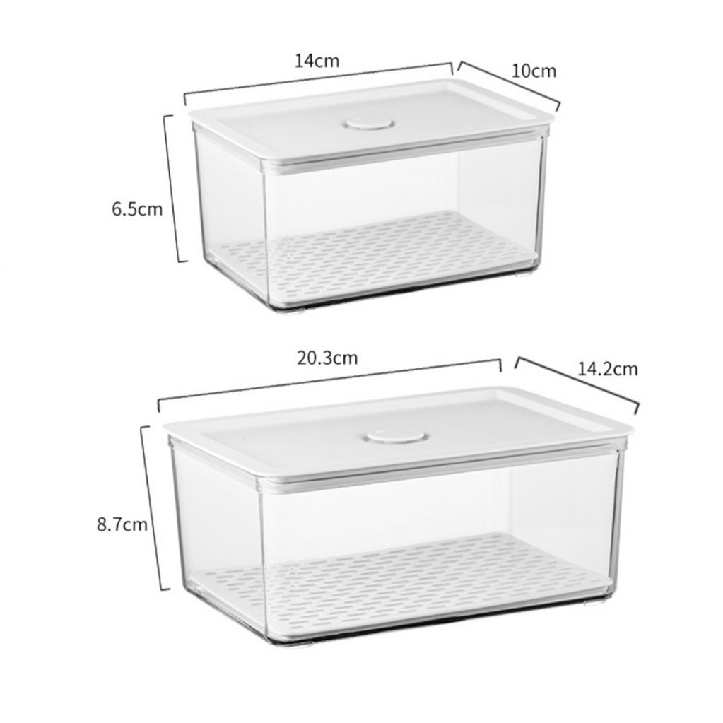 Kotak Penyimpanan Sayuran / Buah Dengan Segel Vakum Udara Warna Transparan Untuk Kulkas