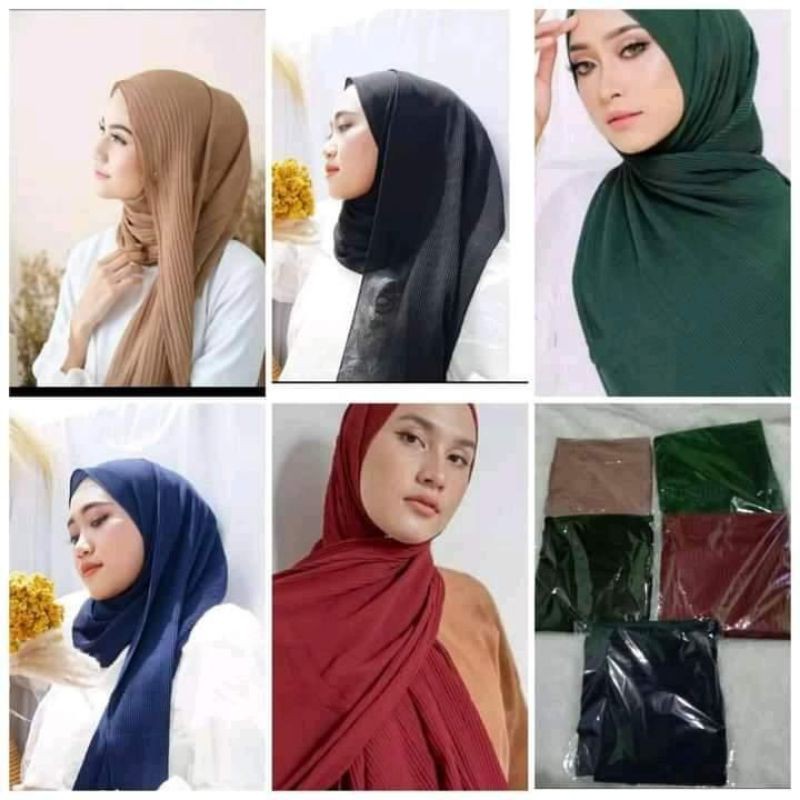 Kerudung Pashmina Plisket