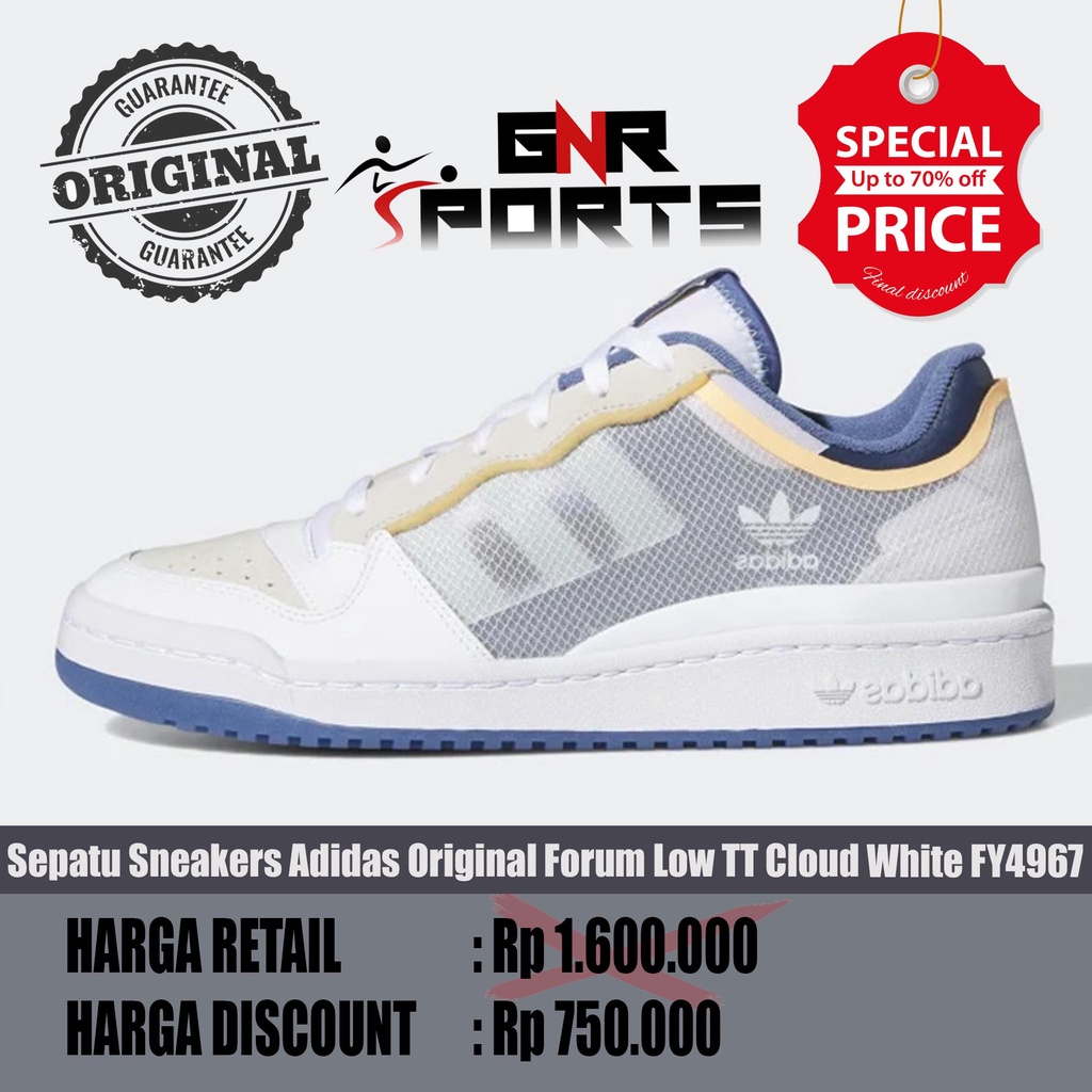 Sepatu Sneakers Adidas Original Forum Low TT Cloud White FY4967 Original 100%