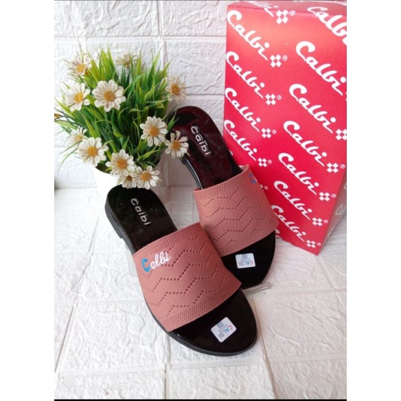 ❤BISA COD❤Sandal slop rajut wanita kekinian,sandal wanita teplek calbi terbaru