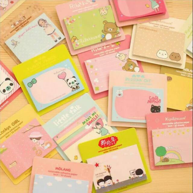 

Sticky notes motif kartun