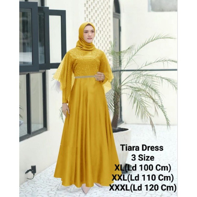 Gamis Perempuan Dewasa Terbaru Maxi Tiara Matt Moscrepe Brokat Ukuran Jumbo Model Kekinian Good qualty premium