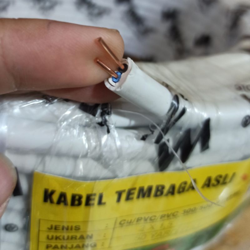 1 Roll kabel instalasi LISTRIK Nym 2x1,5 NEWCA 50YARD (SNI) KUALITAS SIMAS DAN LOTUS ASLI TEMBAGA MURNI