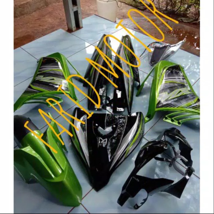 cover body full halus jupiter mx 135 new hijau plus striping