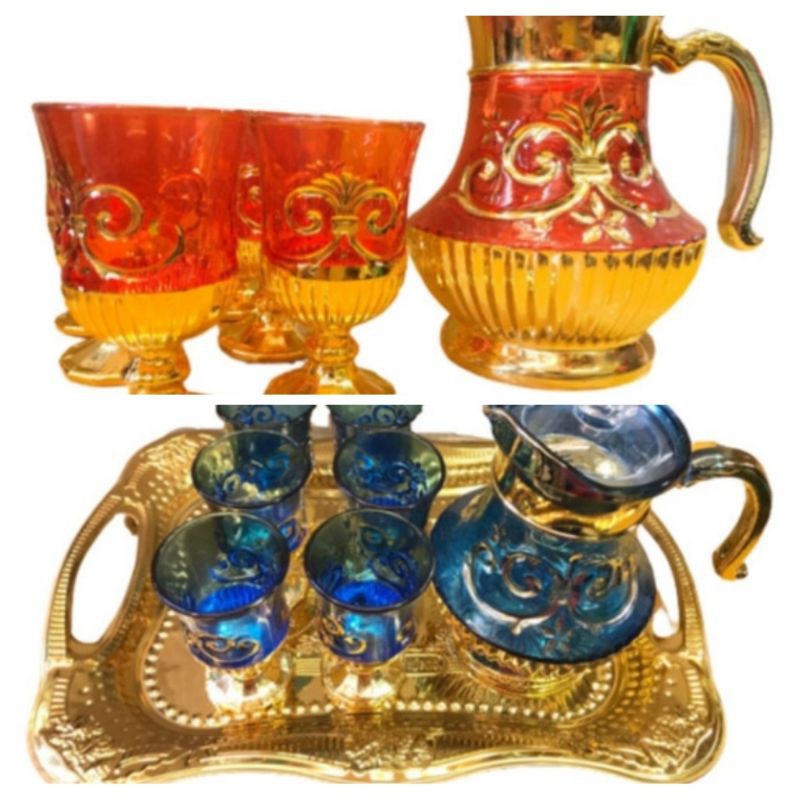 Grosir teko dan gelas shinil ternurah/ eskan set shinil kecil/teko set arab eskan oleh oleh haji