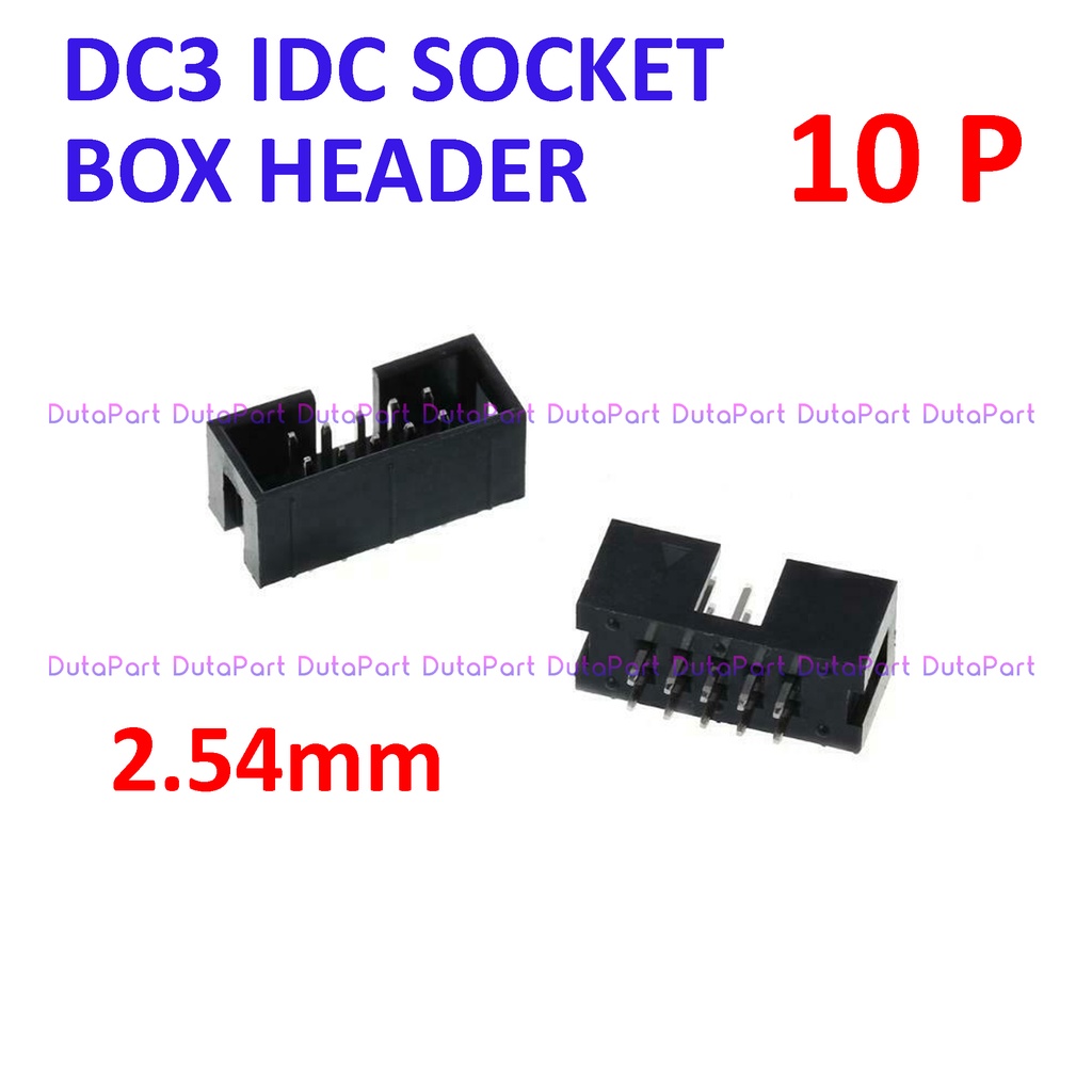 DC3-10P Socket IDC Male Lurus 10P 10 Pin 2x5 2.54mm Box Header JTAG