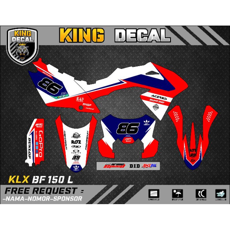 DECAL KLX BF 150 L MERAH