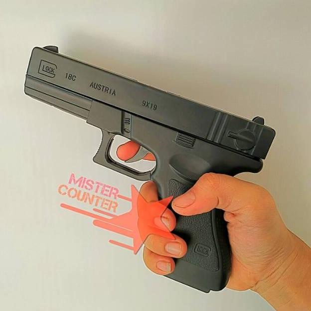 Korek Api Pistol Glock / Korek Gas Model Pkstol Glock / Replika Pistol Plus Pajangan / Airsoft Gun