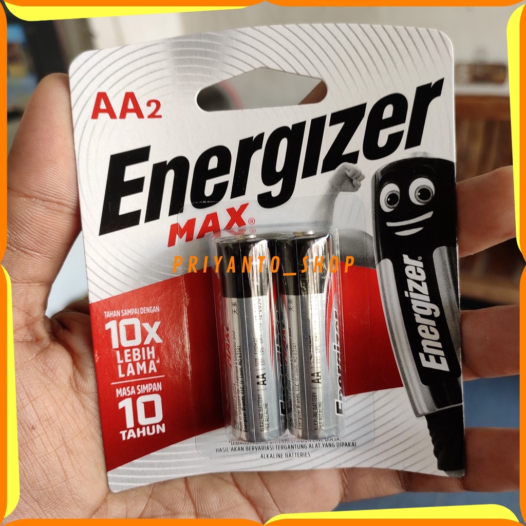 BATERAI ENERGIZER MAX AA A2 E91 BP2 LR 6 1.5V ASLI ISI 2 ORIGINAL