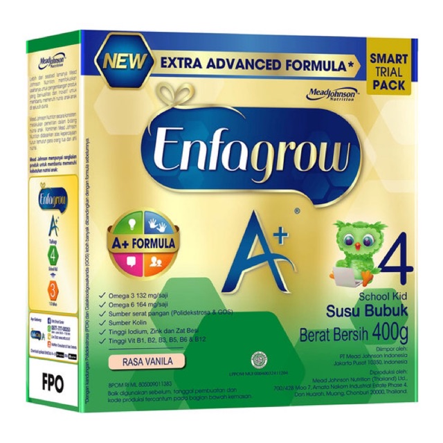 

Enfagrow A+ Formula 4 Susu Bubuk Rasa Vanila Usia 3-12 Tahun 400 g