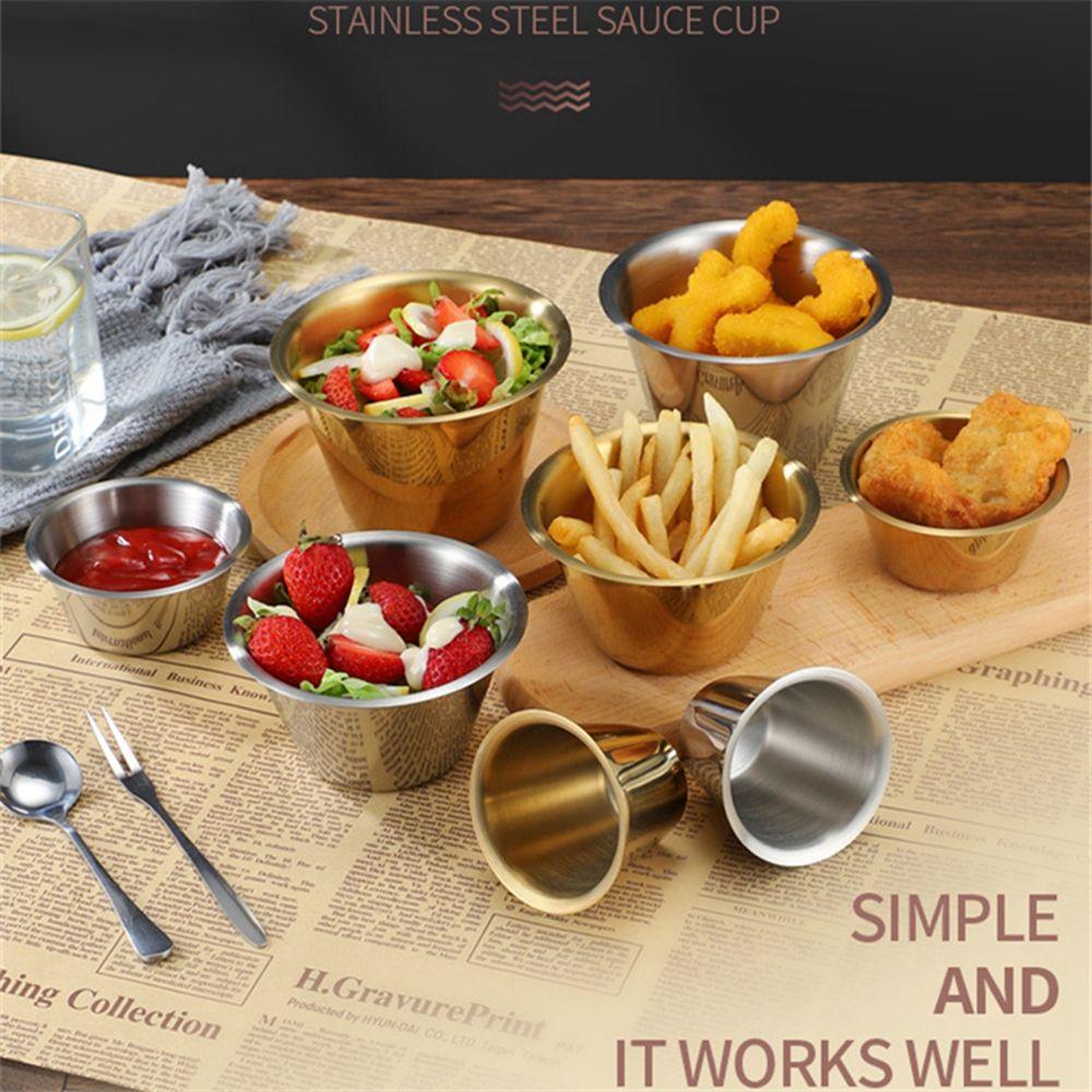 Rebuy Seasoning Dish Untuk Barbecue Bar Restoran Wadah Bumbu Premium Mini Western Sauce Stainless Steel Dipping Bowl