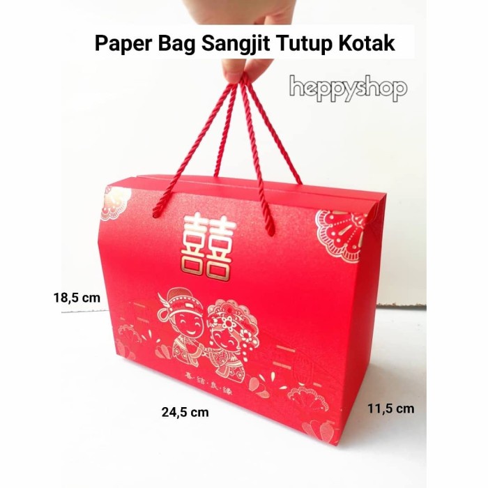 

PROMO Paper Bag Sangjit Tutup Kotak, Paper Bag Tingjing, Paper Bag Wedding